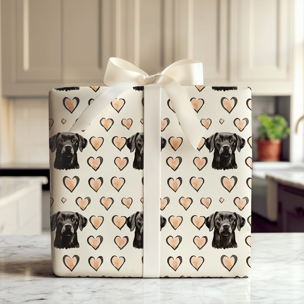 Vintage Black Dog - Wrapping Paper - Aspen & Arlo