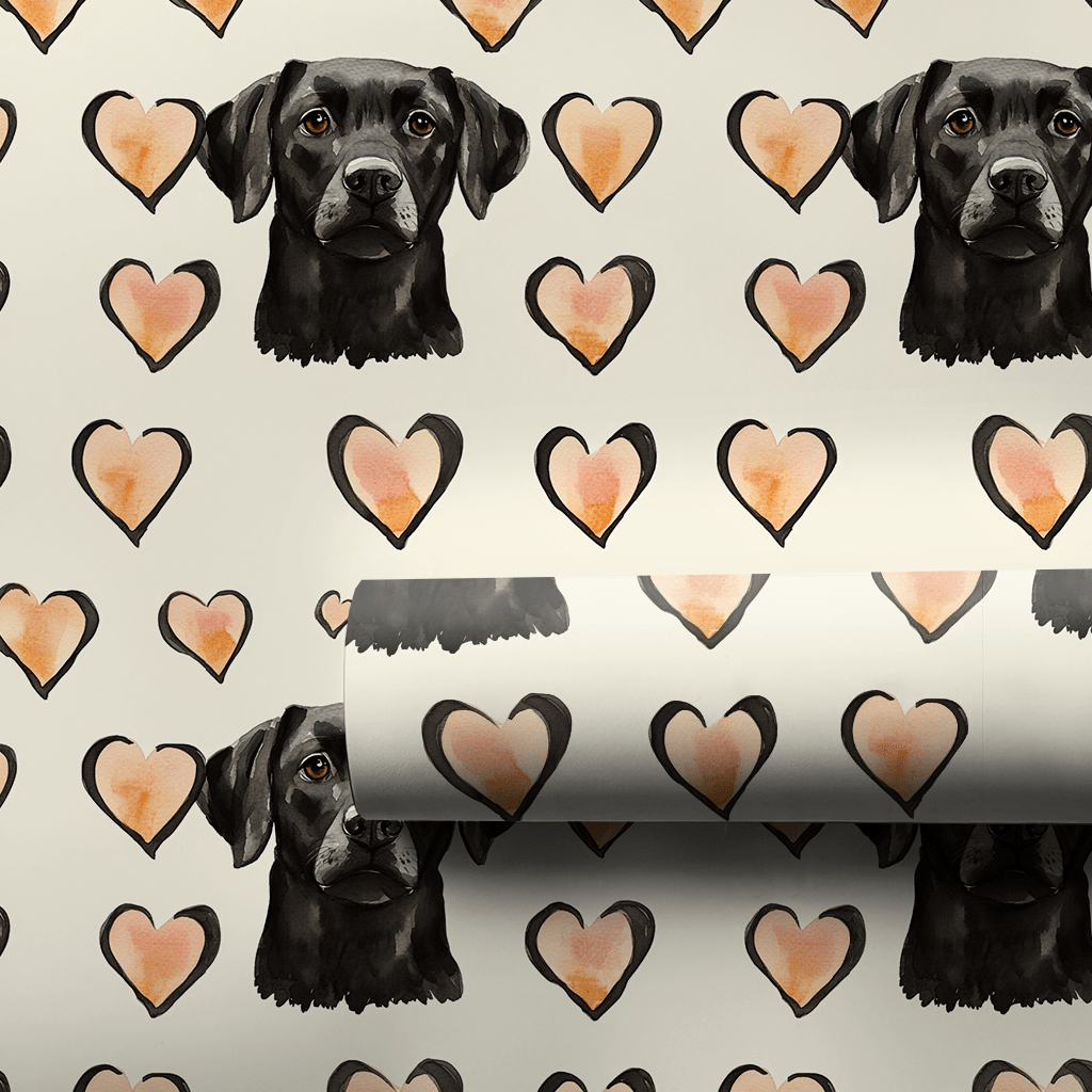 Vintage Black Dog - Wrapping Paper - Aspen & Arlo