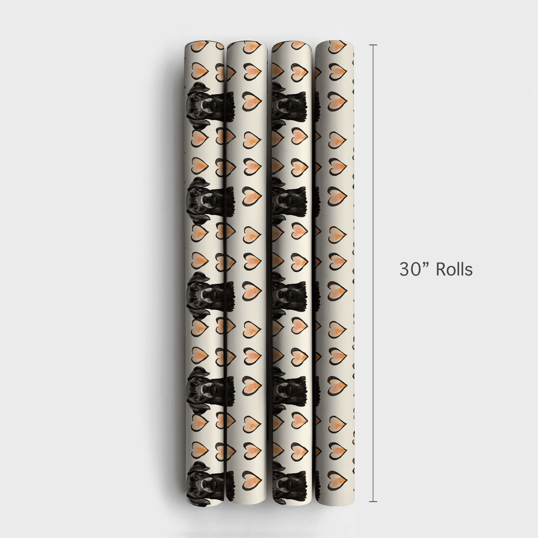 Vintage Black Dog - Wrapping Paper - Aspen & Arlo