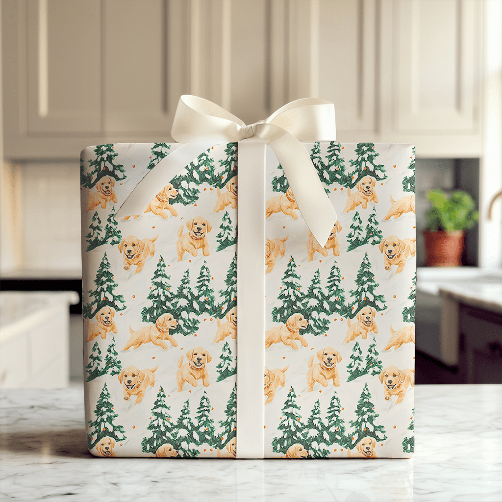Wagging Winter Pines - Wrapping Paper - Aspen & Arlo