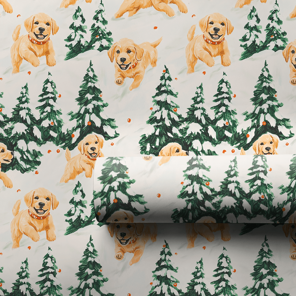 Wagging Winter Pines - Wrapping Paper - Aspen & Arlo