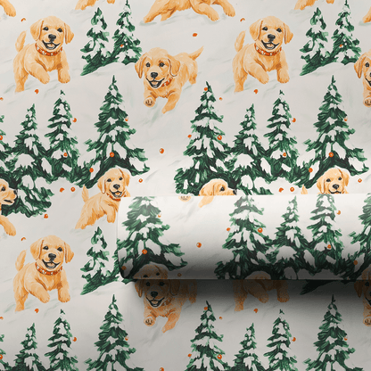 Wagging Winter Pines - Wrapping Paper - Aspen & Arlo