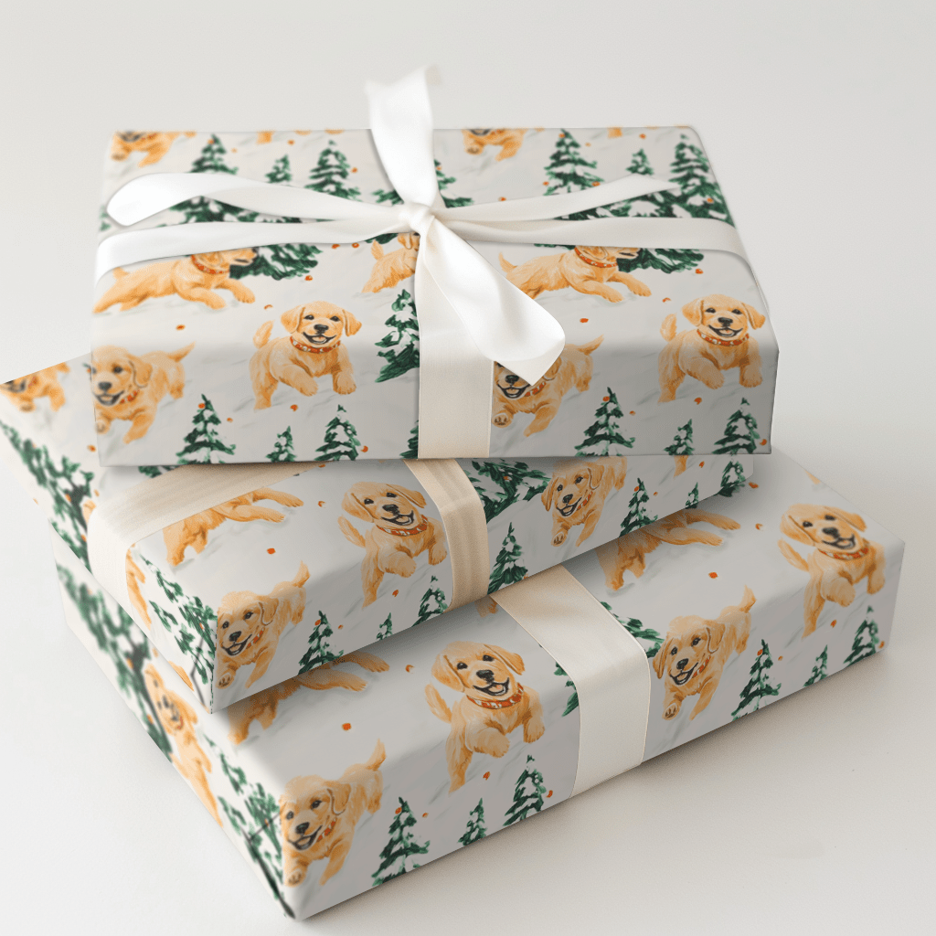 Wagging Winter Pines - Wrapping Paper - Aspen & Arlo