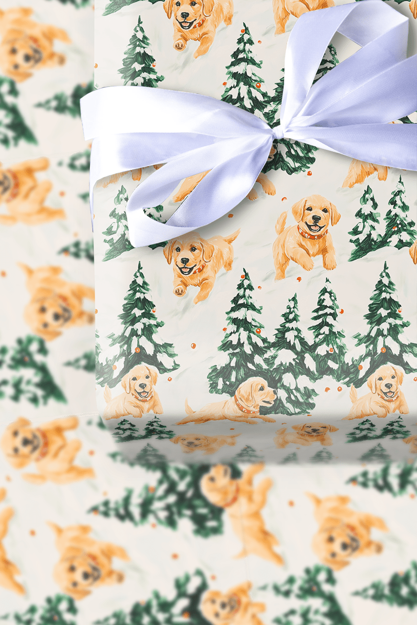 Wagging Winter Pines - Wrapping Paper - Aspen & Arlo