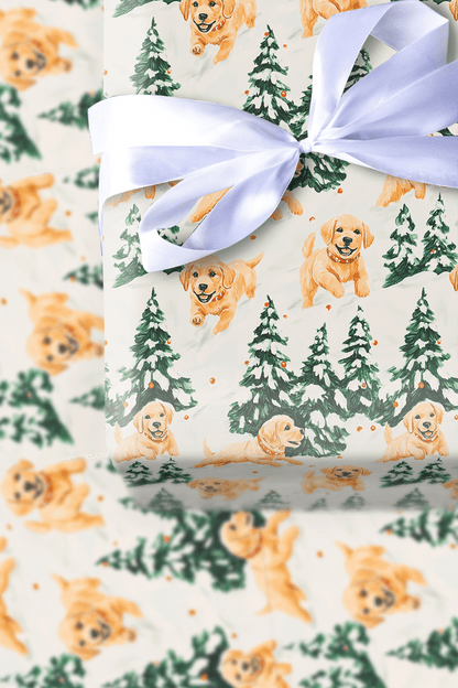 Wagging Winter Pines - Wrapping Paper - Aspen & Arlo