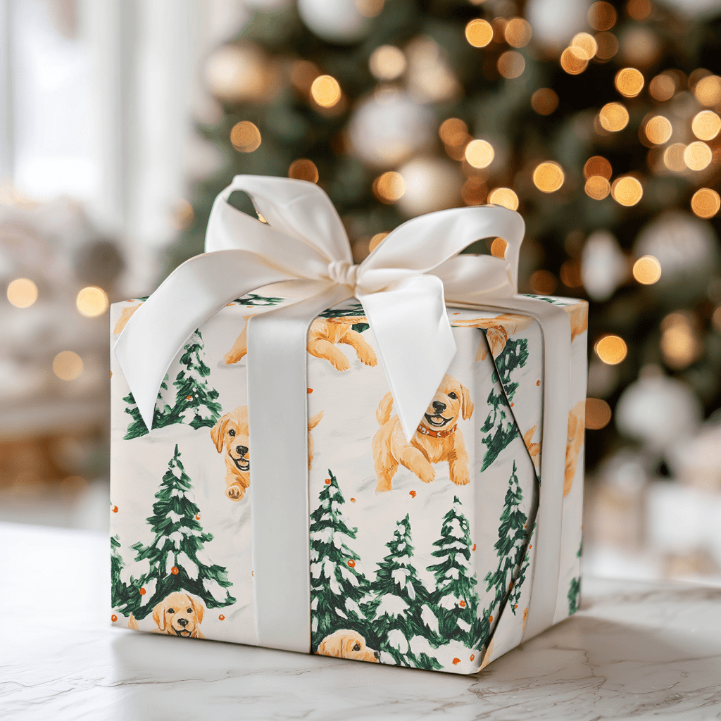 Wagging Winter Pines - Wrapping Paper - Aspen & Arlo