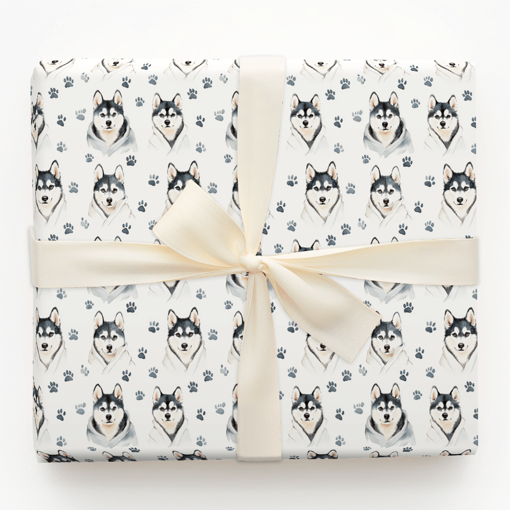 Spa Day with the Huskies - Wrapping Paper - Aspen & Arlo