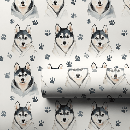 Spa Day with the Huskies - Wrapping Paper - Aspen & Arlo