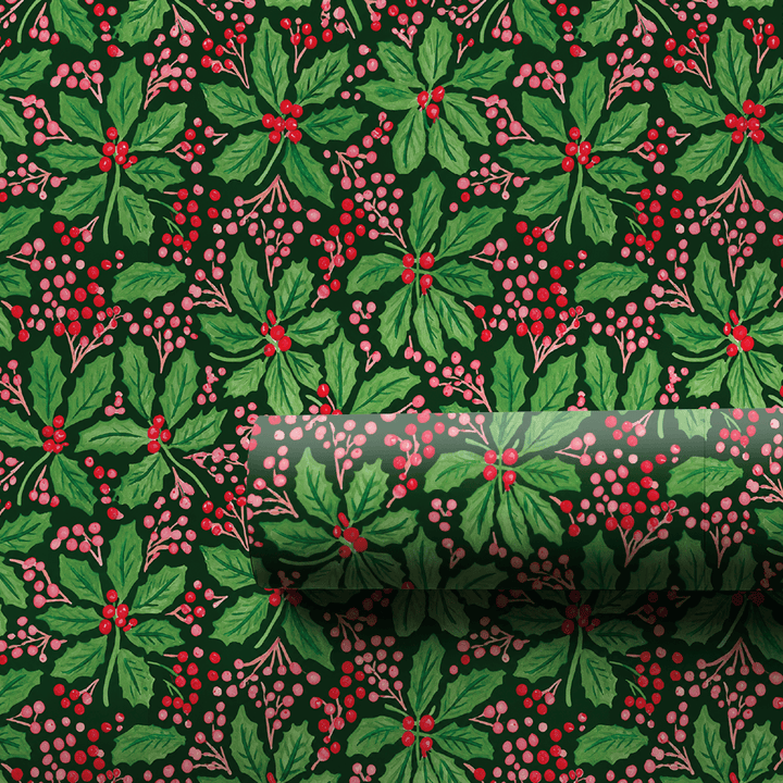 Green Berry Holly - Wrapping Paper - Aspen & Arlo