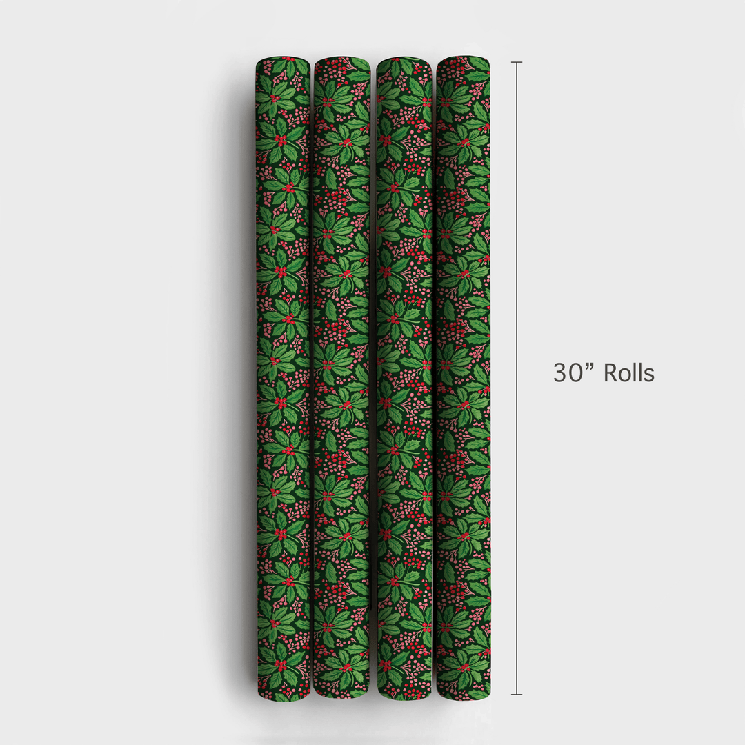 Green Berry Holly - Wrapping Paper - Aspen & Arlo