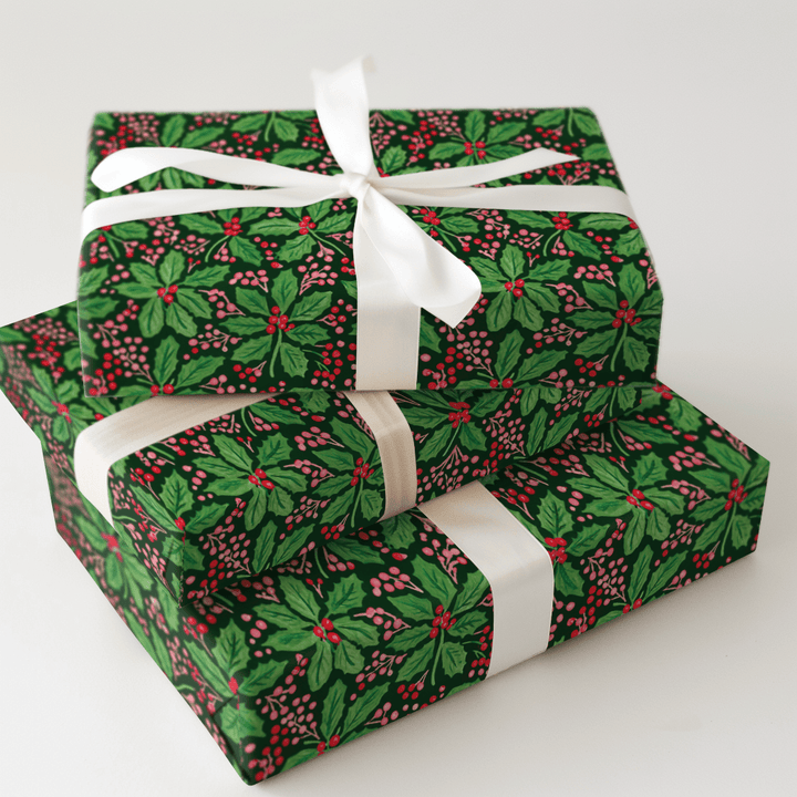 Green Berry Holly - Wrapping Paper - Aspen & Arlo