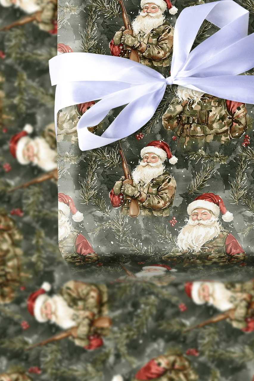 Deer Santa - Wrapping Paper - Aspen & Arlo