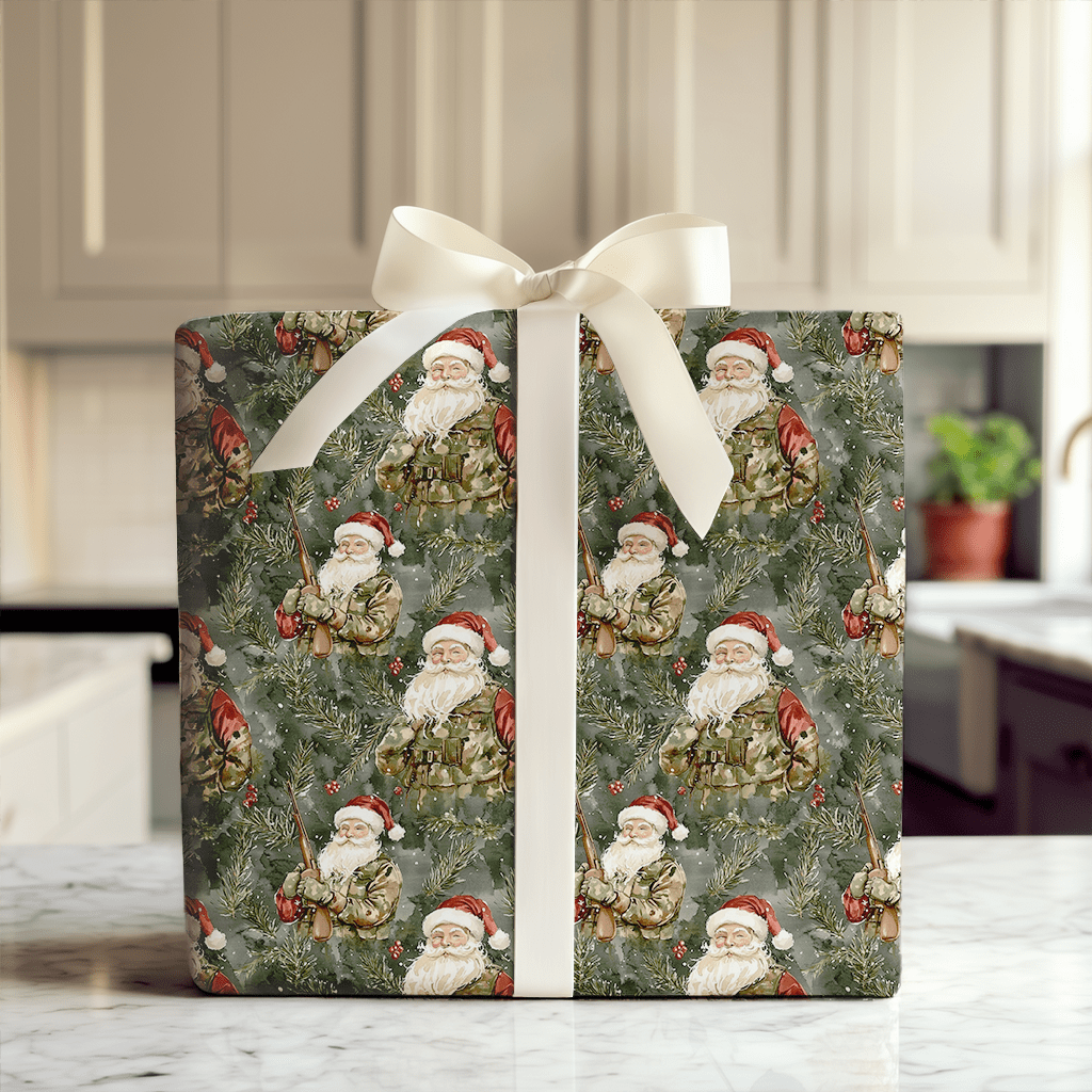 Deer Santa - Wrapping Paper - Aspen & Arlo