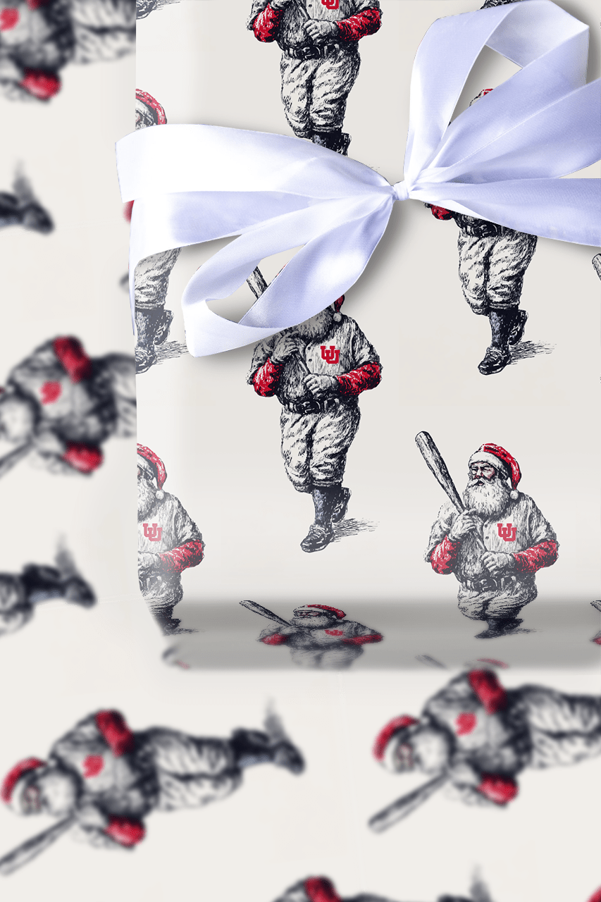 Kringle Cracks One in Crimson - Wrapping Paper - Aspen & Arlo