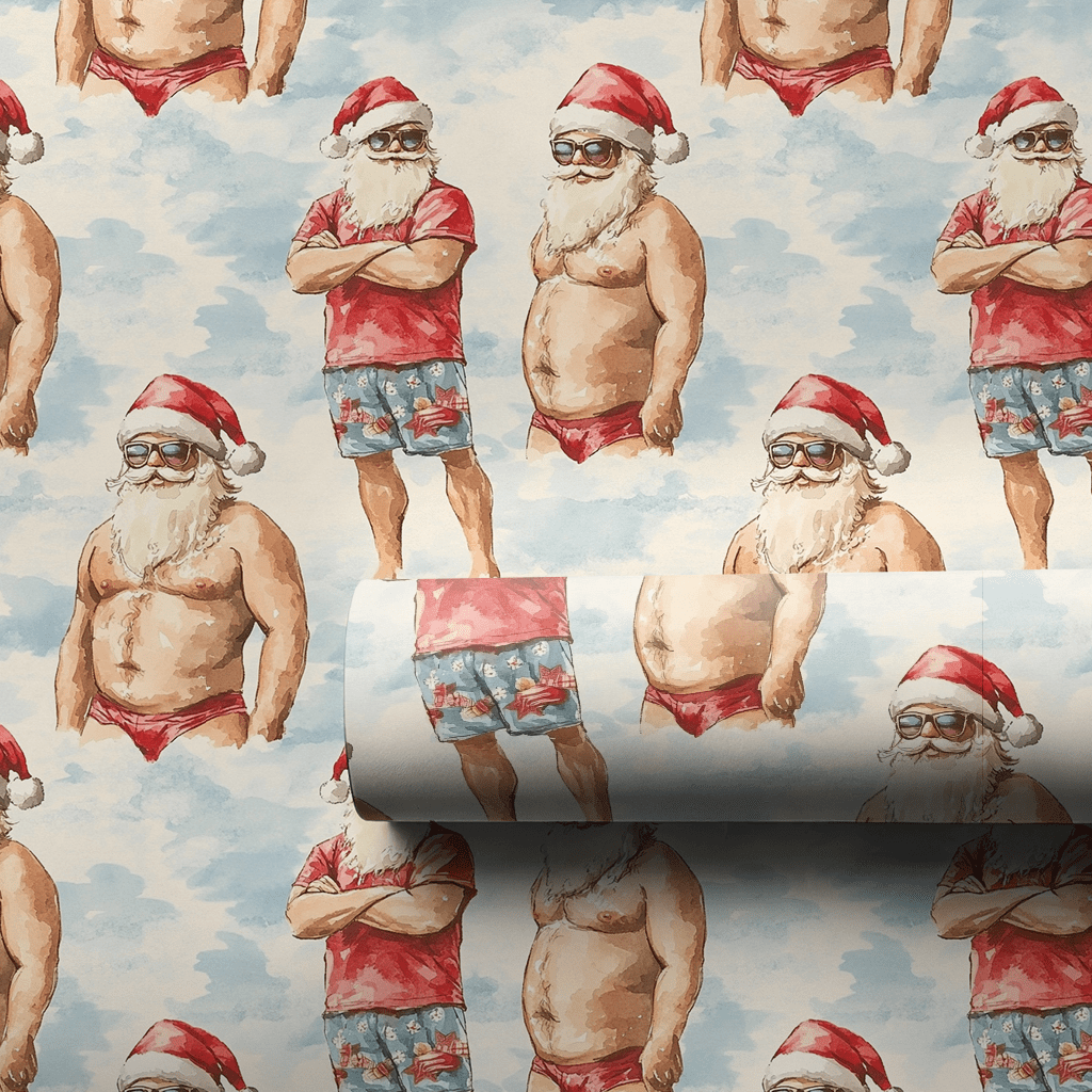 Santa Beach Bum - Wrapping Paper - Aspen & Arlo
