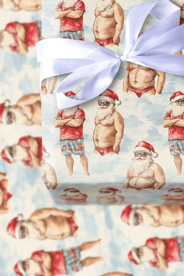 Santa Beach Bum - Wrapping Paper - Aspen & Arlo