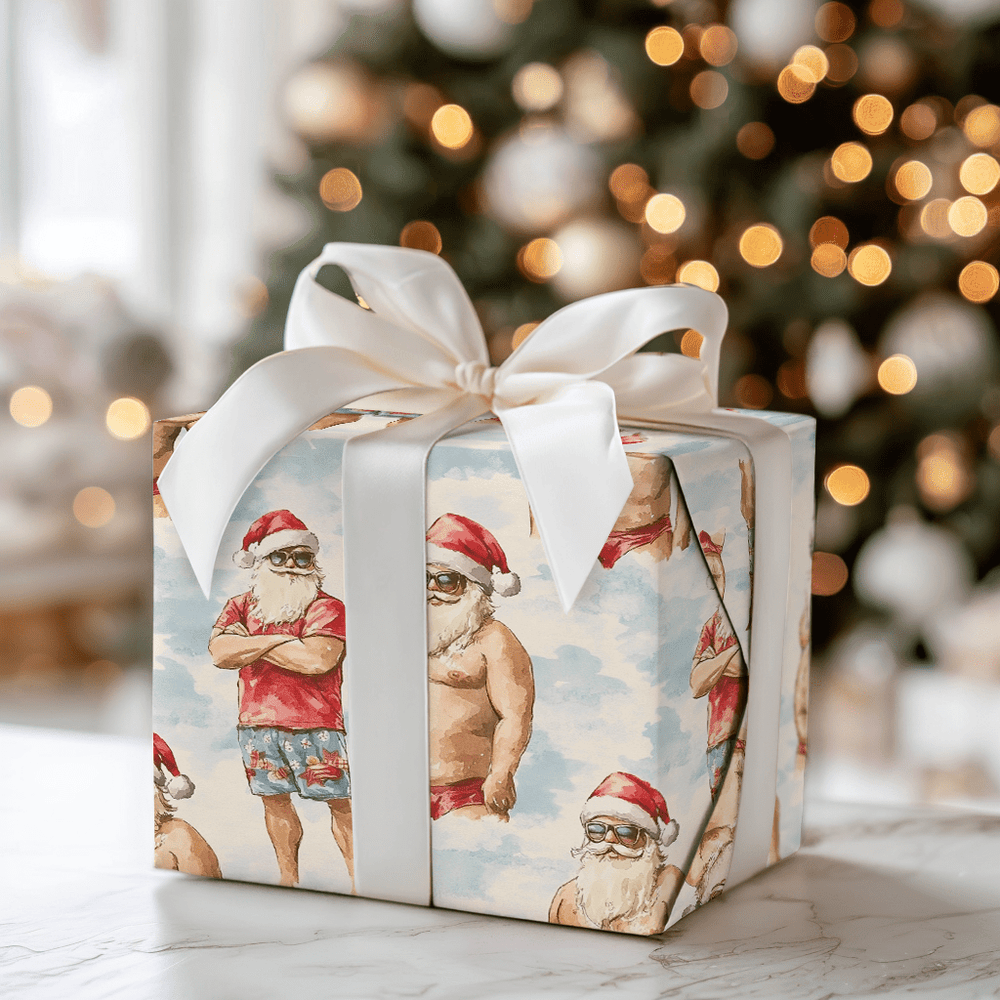 Santa Beach Bum - Wrapping Paper - Aspen & Arlo