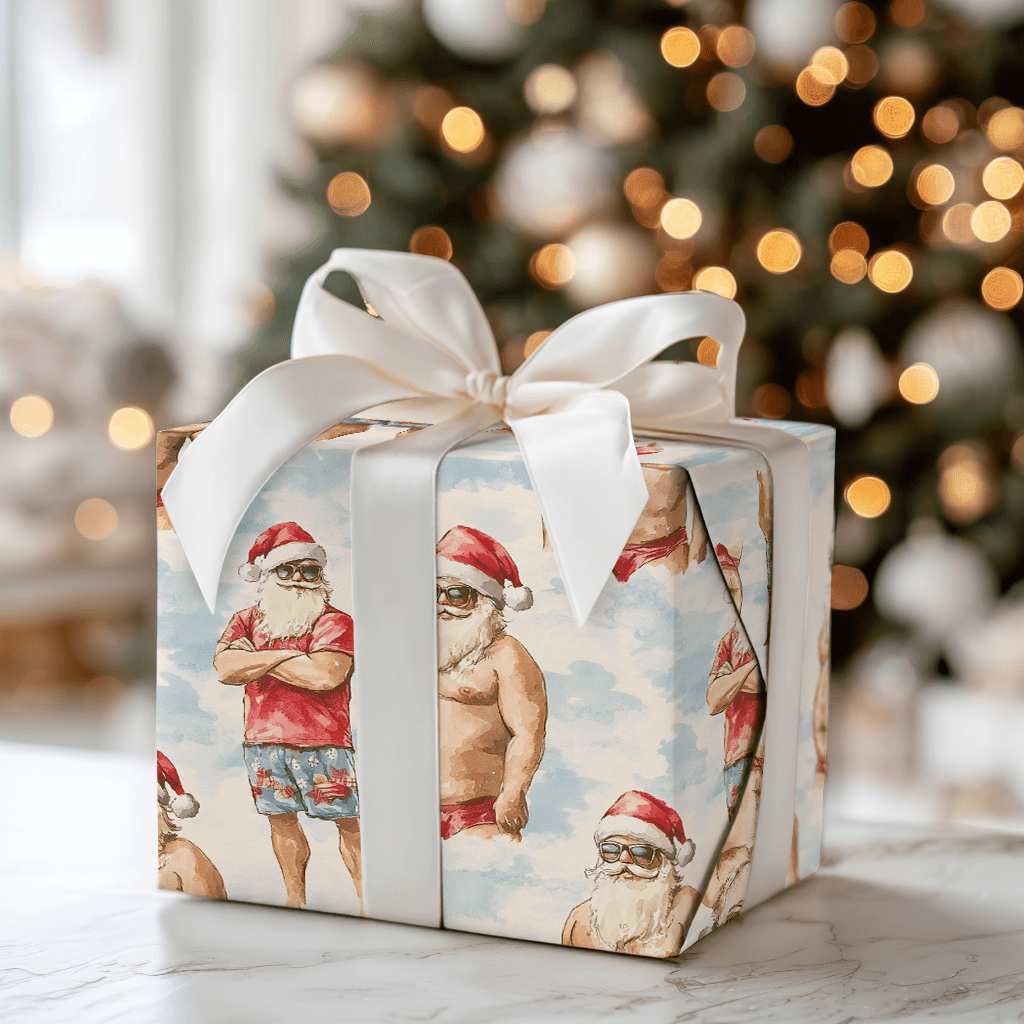 Santa Beach Bum - Wrapping Paper - Aspen & Arlo