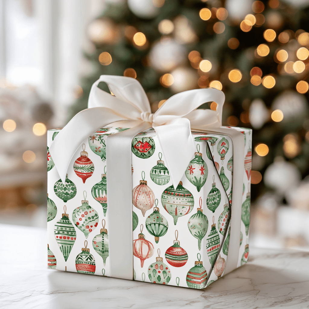 Holiday Glass Ornament - Wrapping Paper - Aspen & Arlo