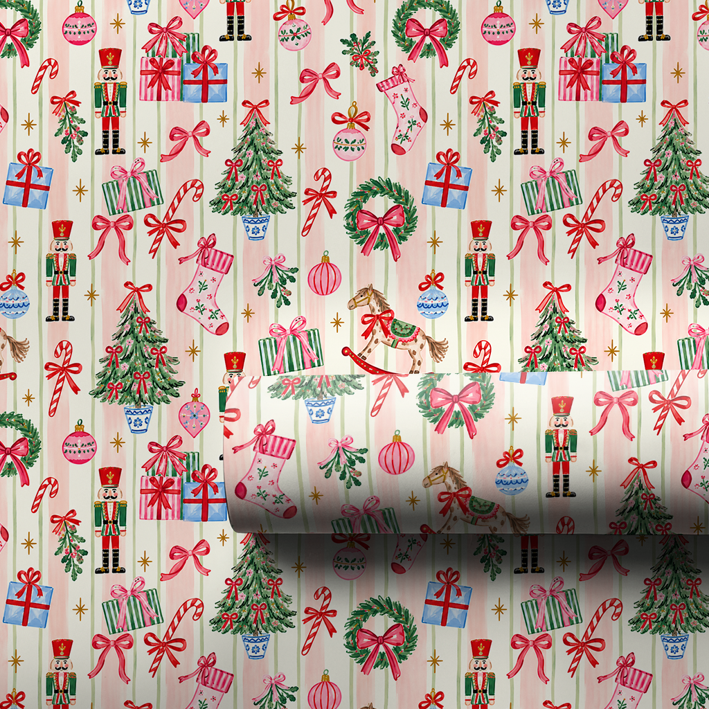 Nutcracker Sweet Stripe - Wrapping Paper - Aspen & Arlo