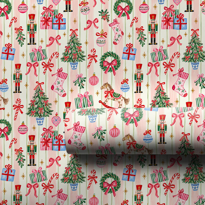 Nutcracker Sweet Stripe - Wrapping Paper - Aspen & Arlo