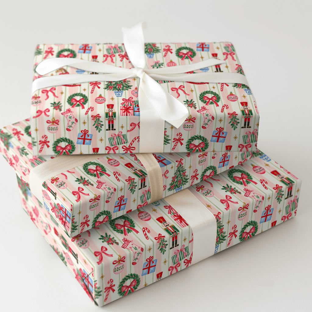 Nutcracker Sweet Stripe - Wrapping Paper - Aspen & Arlo