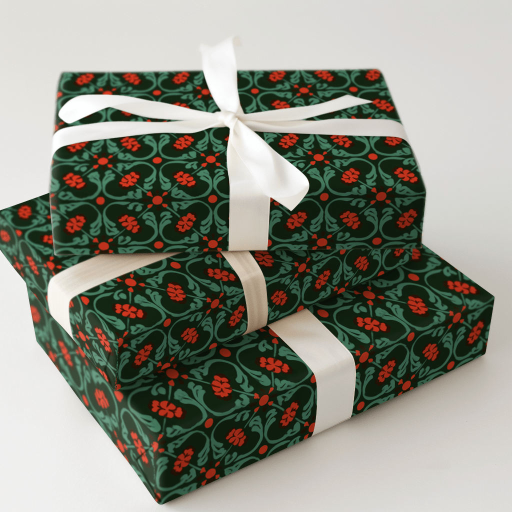 Mid Mod Mistletoe - Wrapping Paper - Aspen & Arlo