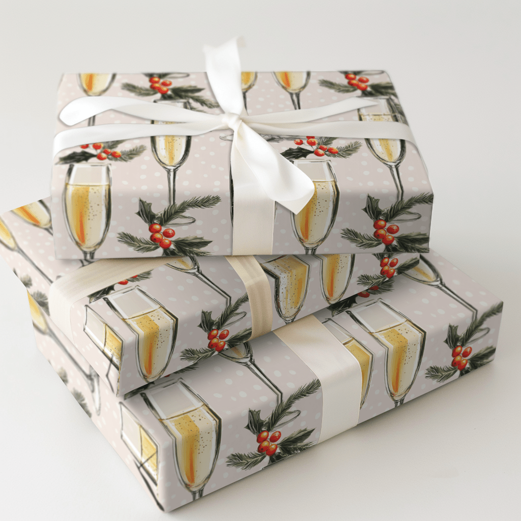 Bubbles and Holly - Wrapping Paper - Aspen & Arlo