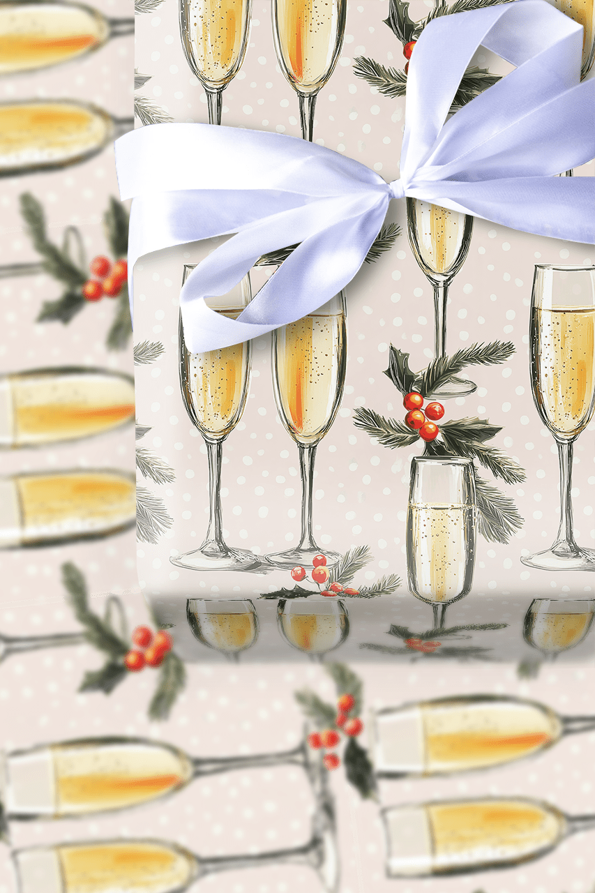 Bubbles and Holly - Wrapping Paper - Aspen & Arlo