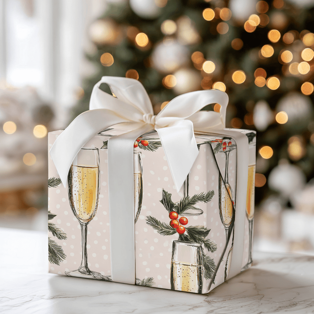 Bubbles and Holly - Wrapping Paper - Aspen & Arlo