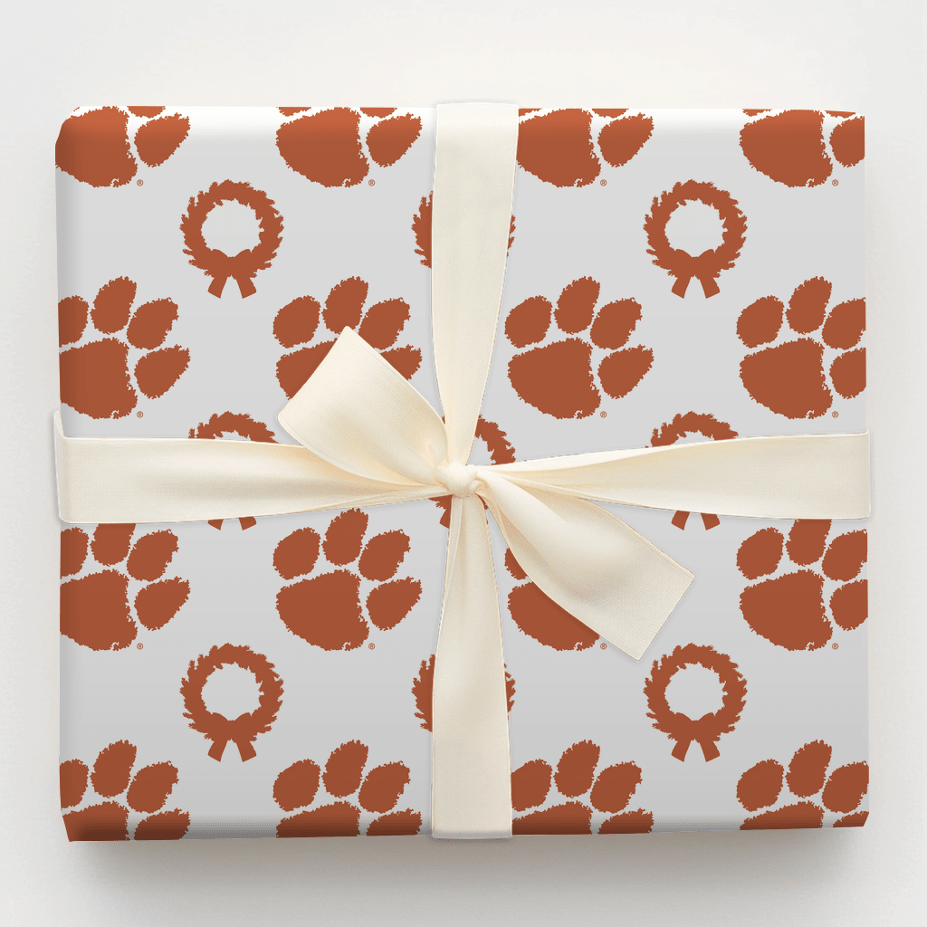 Clemson Wreath - Wrapping Paper - Aspen & Arlo