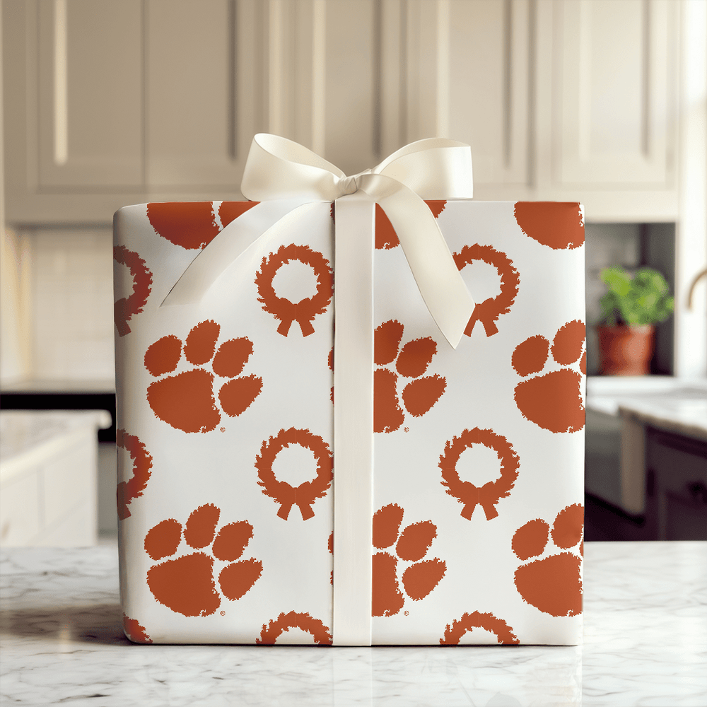 Clemson Wreath - Wrapping Paper - Aspen & Arlo
