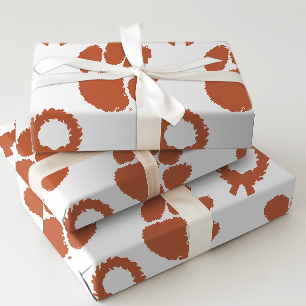 Clemson Wreath - Wrapping Paper - Aspen & Arlo