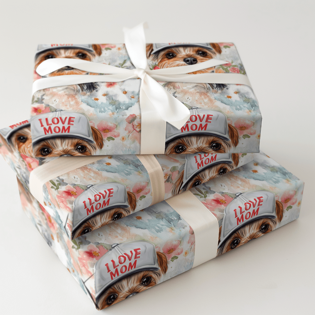 Yorkie Wrapping Paper Mom's Favorite Yorkie Wrapping Paper: Dog Gift Wrap for Mother's Day ...