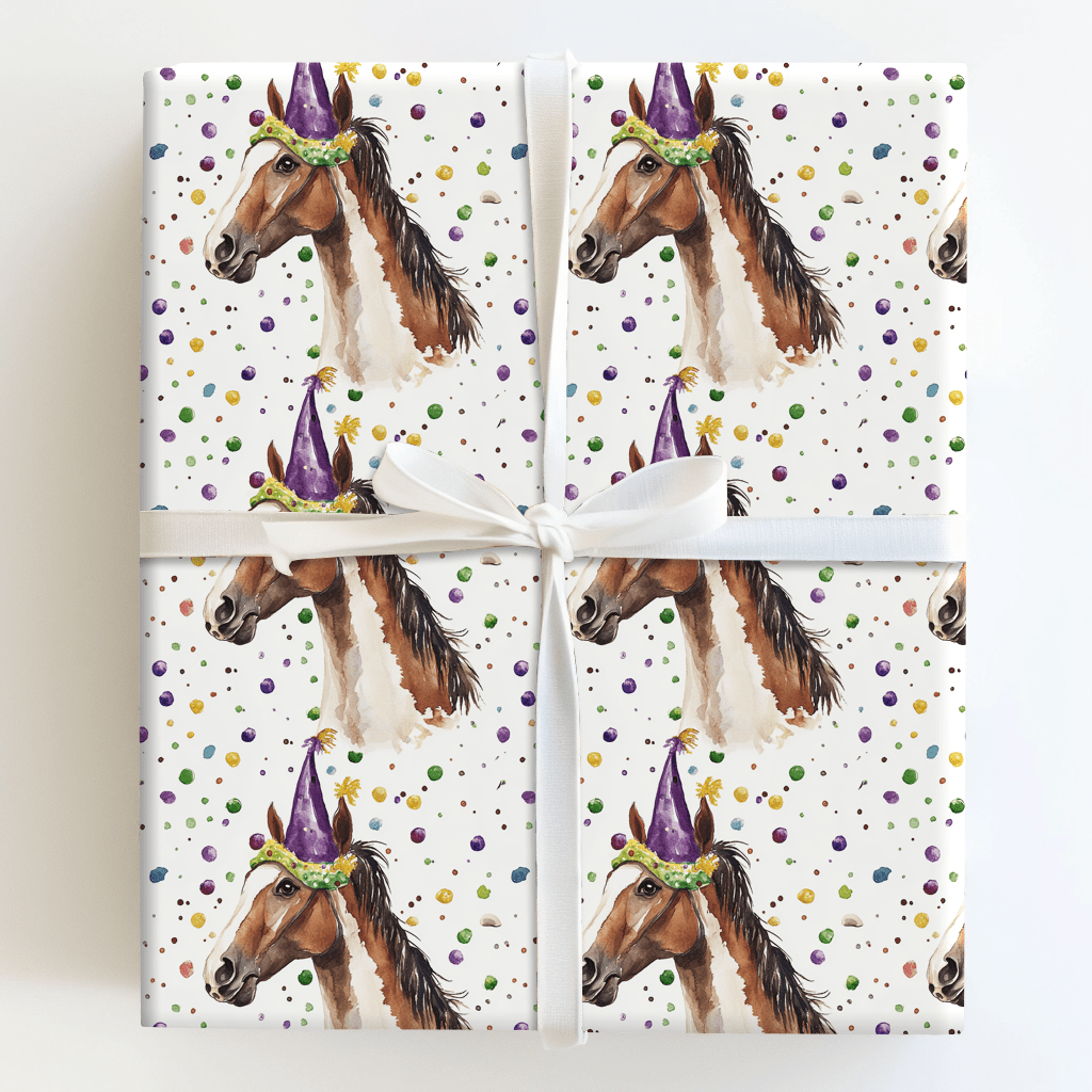Mardi Gras Missouri Fox Trotter - Wrapping Paper - Aspen & Arlo