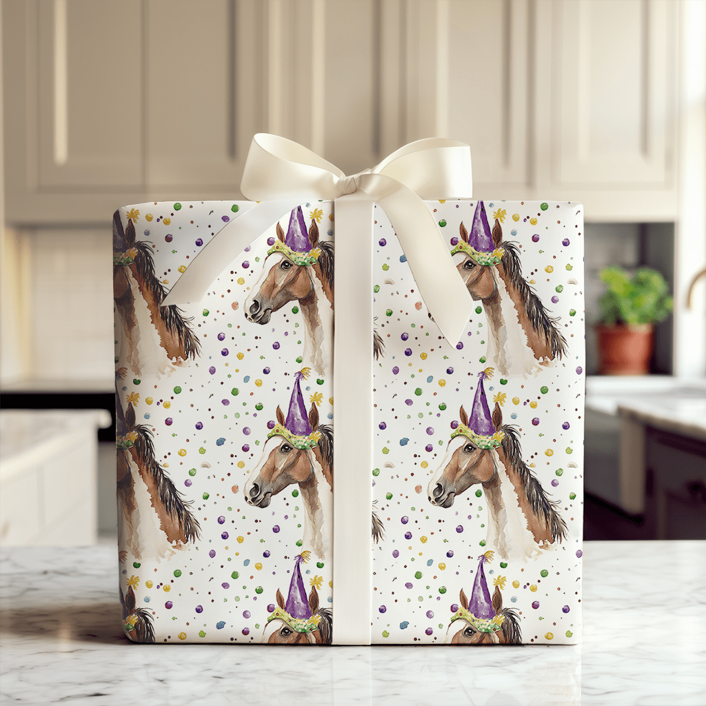 Mardi Gras Missouri Fox Trotter - Wrapping Paper - Aspen & Arlo