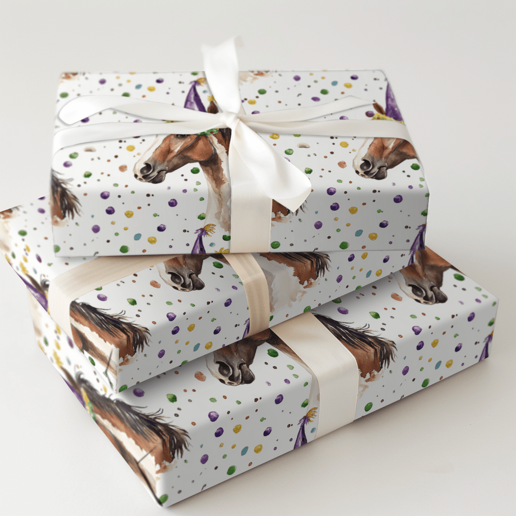 Mardi Gras Missouri Fox Trotter - Wrapping Paper - Aspen & Arlo