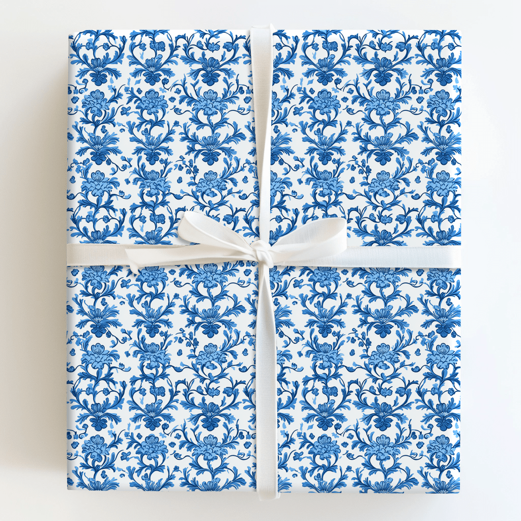 Royal Blue Garden - Wrapping Paper - Aspen & Arlo