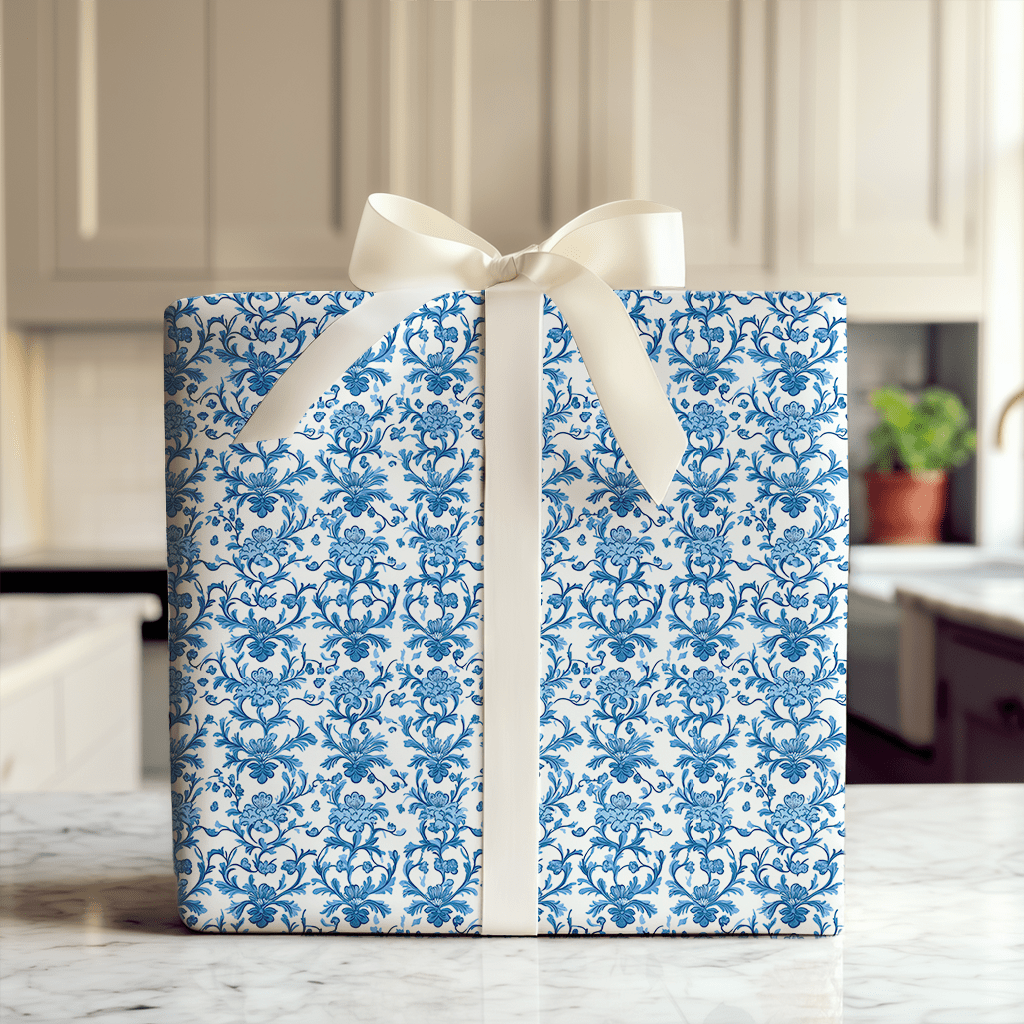 Royal Blue Garden - Wrapping Paper - Aspen & Arlo