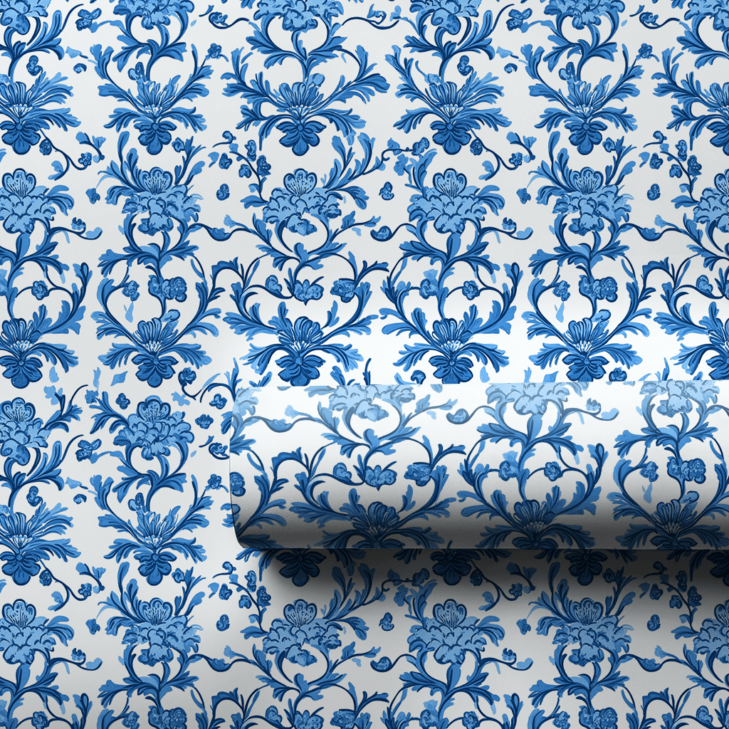 Royal Blue Garden - Wrapping Paper - Aspen & Arlo