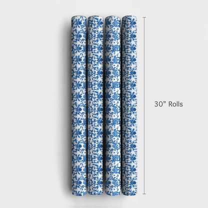 Royal Blue Garden - Wrapping Paper - Aspen & Arlo