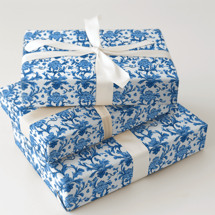 Royal Blue Garden - Wrapping Paper - Aspen & Arlo
