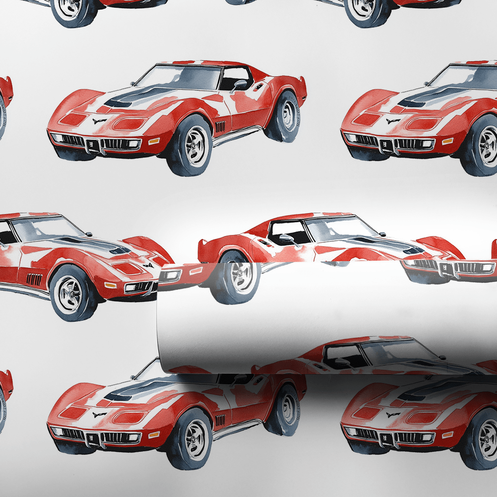Red Roadster - Wrapping Paper - Aspen & Arlo
