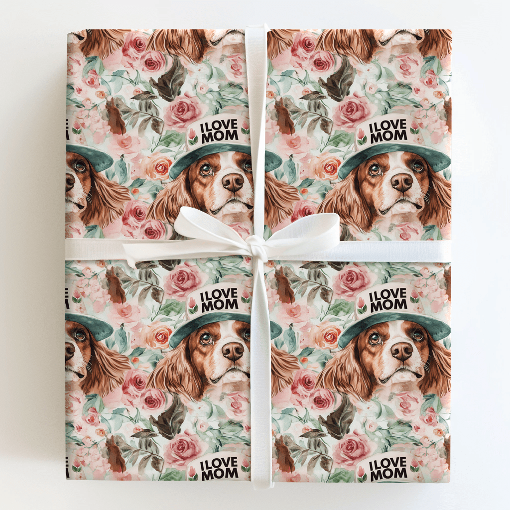 Mom's Favorite Brittany Spaniel - Wrapping Paper - Aspen & Arlo