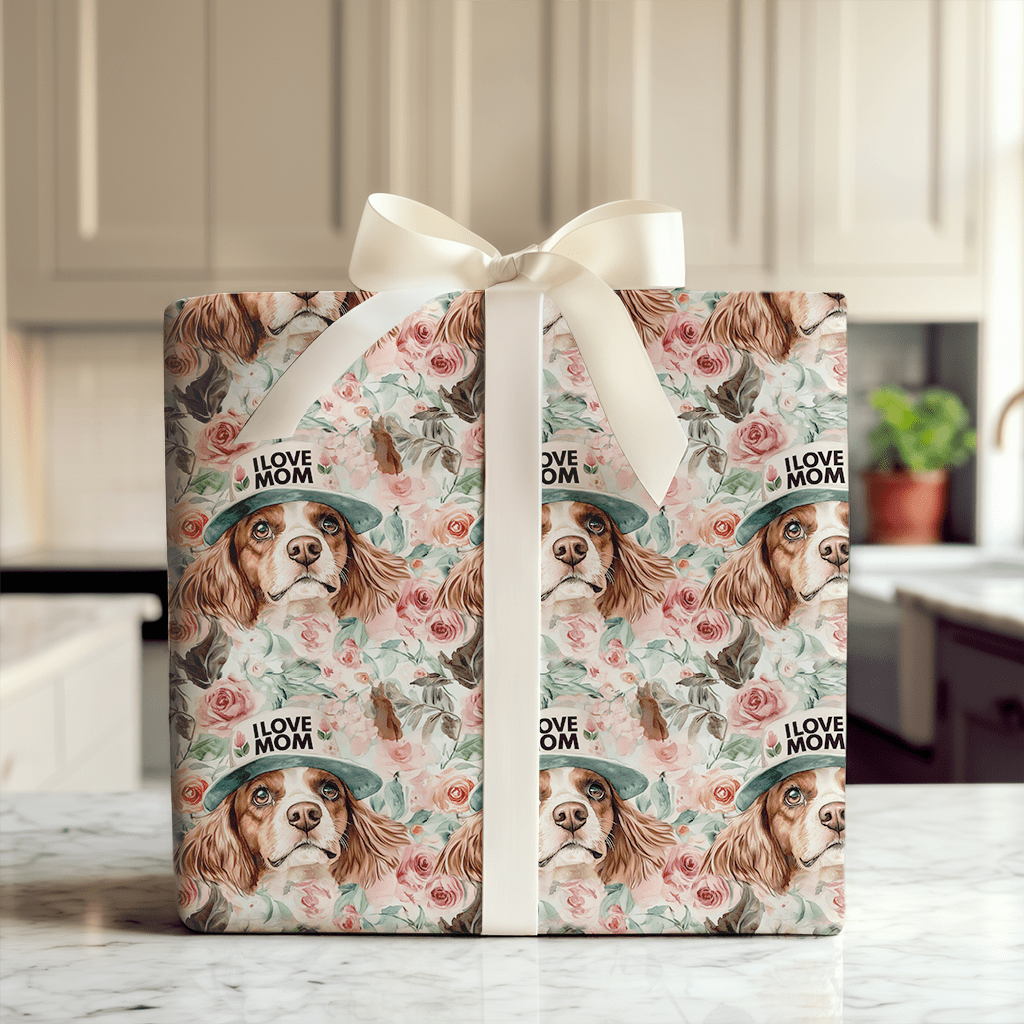 Mom's Favorite Brittany Spaniel - Wrapping Paper - Aspen & Arlo