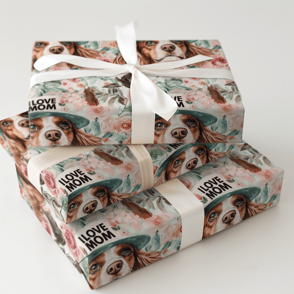 Mom's Favorite Brittany Spaniel - Wrapping Paper - Aspen & Arlo