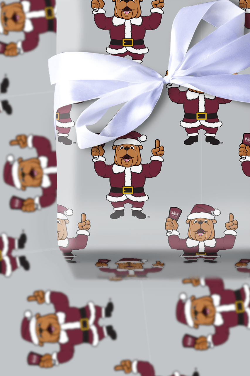 Mississippi Santa Bulldog - Wrapping Paper - Aspen & Arlo
