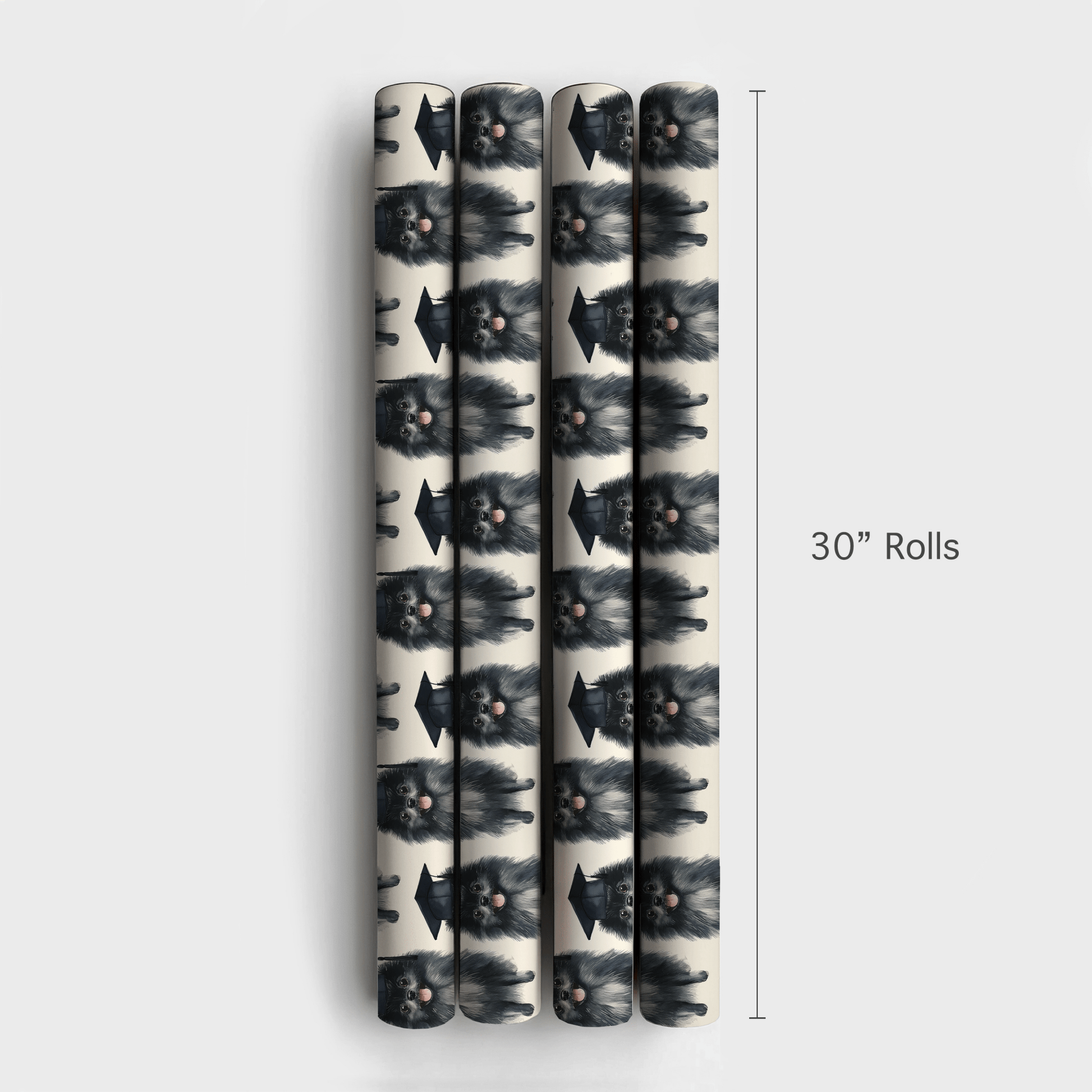 Black Pomeranian Graduate - Wrapping Paper - Aspen & Arlo