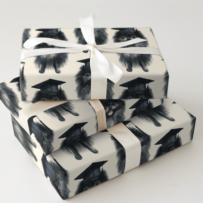 Black Pomeranian Graduate - Wrapping Paper - Aspen & Arlo
