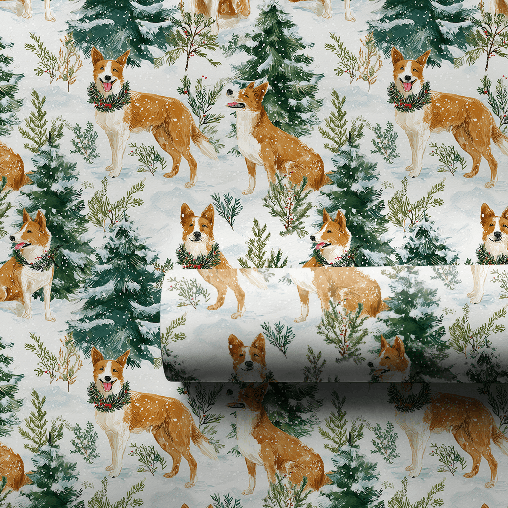 Snow Day for Red Heelers - Wrapping Paper - Aspen & Arlo